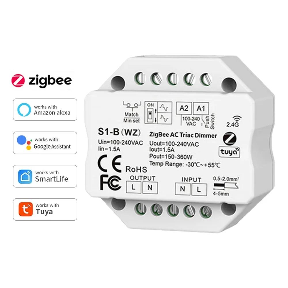 Tuya Smart Life WiFi Zigbee RF AC Triac Dimmer LED Controller Push Switch Control 110V 220V 230V Wireless Remote f A